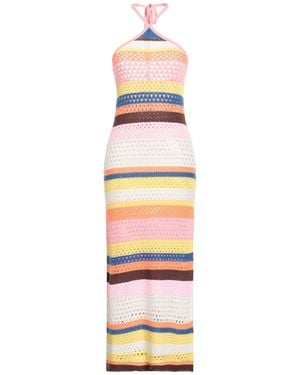 Gaelle Paris Maxi Dress Acrylic, Cotton - White