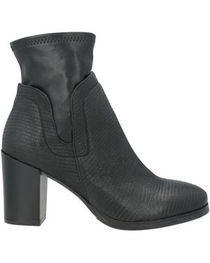 POESIE VENEZIANE Ankle Boots Leather, Textile Fibres - Black