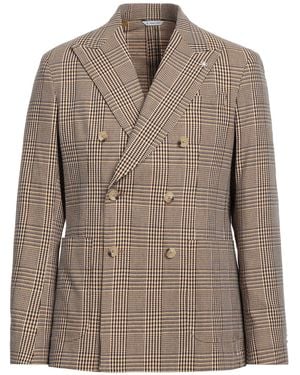 Manuel Ritz Dark Blazer Polyester, Cotton, Linen - Brown