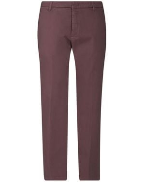 Entre Amis Mauve Trousers Cotton, Elastane - Purple