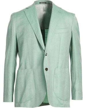 SARTITUDE NAPOLI Light Blazer Virgin Wool, Silk, Linen - Green