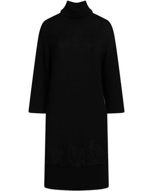 ERMANNO FIRENZE Mini Dress Wool, Polyester, Polyamide, Mohair Wool, Alpaca Wool - Black