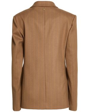 Manila Grace Camel Blazer Polyester, Viscose, Elastane - Brown