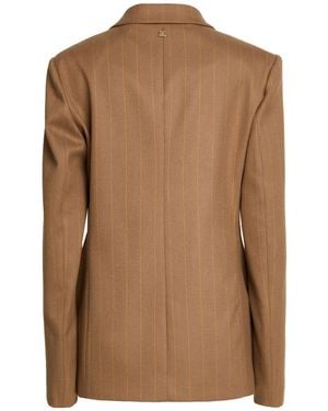 Manila Grace Camel Blazer Polyester, Viscose, Elastane - Brown