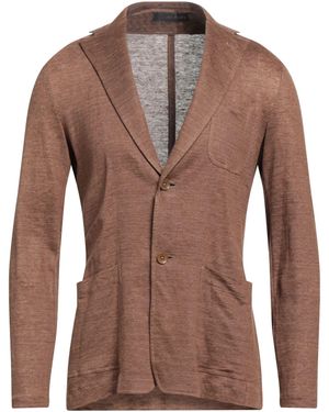 Jeordie's Camel Blazer Linen - Brown