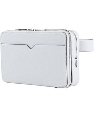 Valextra V-Line Bum Bag -- Light Belt Bag Calfskin - White