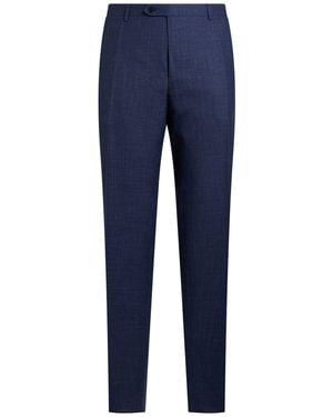 Canali Pants Wool, Silk, Linen - Blue