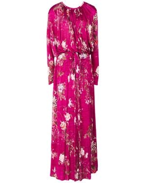 Pierre Louis Mascia Fuchsia Maxi Dress Silk - Pink