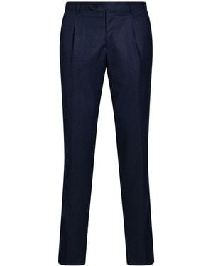 Luigi Borrelli Napoli Trousers Wool - Blue