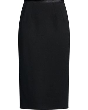Dolce & Gabbana Midi Skirt Virgin Wool, Silk, Polyester, Polyamide, Elastane - Black