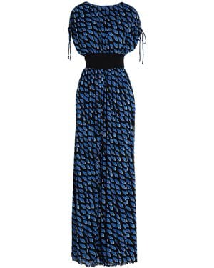 Diane von Furstenberg Andra Printed Stretch-mesh Wide-leg Jumpsuit - Blue