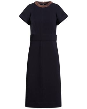 Victoria Beckham Midi Dress Triacetate, Polyester, Cotton - Blue