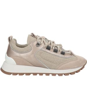 Brunello Cucinelli Sneakers Leather, Textile Fibers - White