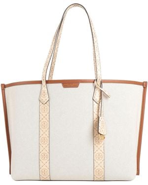 Tory Burch Handbag Leather, Textile Fibres - White