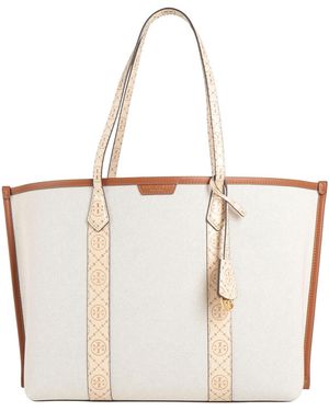 Tory Burch Handbag Leather, Textile Fibres - White
