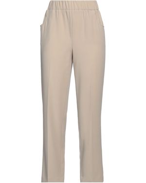 Via Masini 80 Trousers Polyester, Elastane - Natural