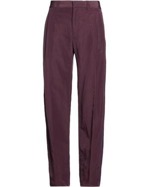 Ferragamo Burgundy Trousers Polyester, Linen, Cotton - Purple