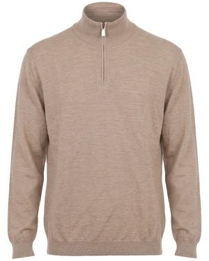 Fedeli Taupe Turtleneck Virgin Wool - Brown