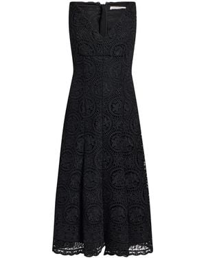 Emilia Wickstead Midi-Kleid - Schwarz