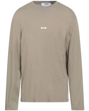 MSGM Khaki T-Shirt Cotton - Grey