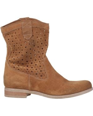 Marco Ferretti Camel Ankle Boots Leather - Brown