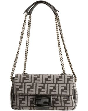 Fendi Shoulder Bag Textile Fibers - Black