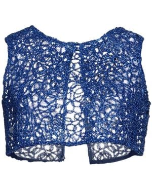 FELEPPA Metallic Knit Cropped Top - Blue