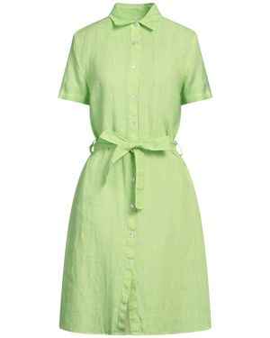 120% Lino Vestito Midi - Verde
