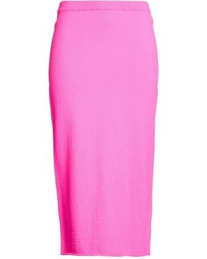 Nude Fuchsia Midi Skirt Virgin Wool - Pink