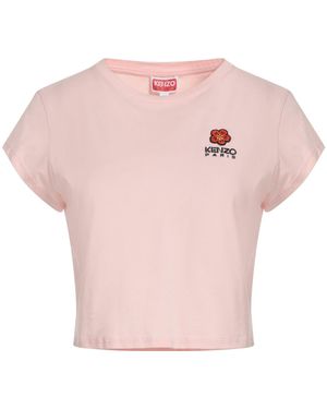 Kenzo Light Pink Logo Patch Cotton T-Shirt main image 0