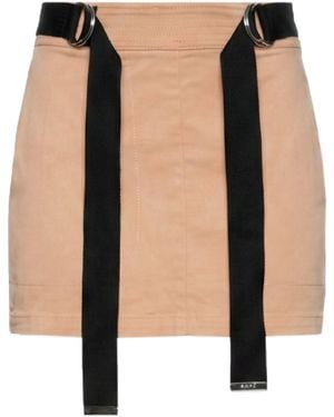 Plan C Camel Mini Skirt Cotton, Elastane - Natural