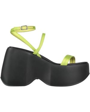Vic Matié Lime Sandals Textile Fibers - Green