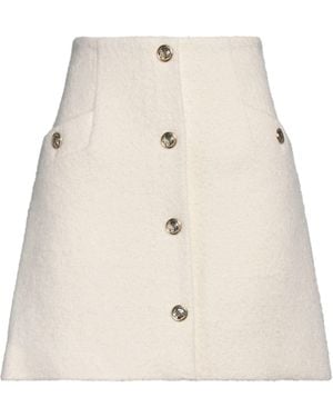 Sandro Button-embellished Brushed Tweed Mini Skirt - Natural