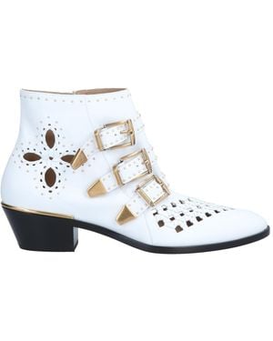 Chloé Ankle Boots Soft Leather - White