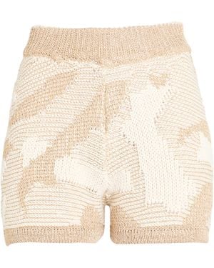 Akep Khaki Shorts & Bermuda Shorts Cotton, Viscose, Metallic Polyester - Natural