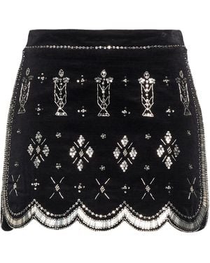 Isabel Marant Mini Skirt Cotton, Brass - Black