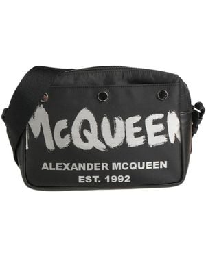 McQueen Cross-Body Bag Textile Fibers, Leather - Black
