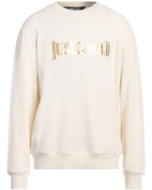 Just Cavalli Ivory Sweatshirt Cotton - White