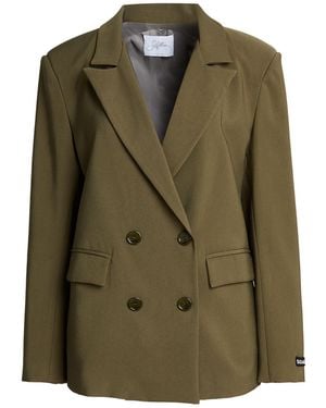 Soallure Military Blazer Viscose, Polyester - Green