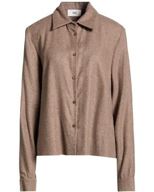 SOLOTRE Shirt Viscose, Wool - Brown