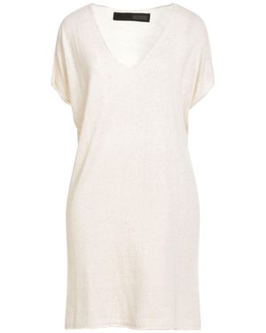 Messagerie Ivory Mini Dress Viscose, Linen, Cotton - White