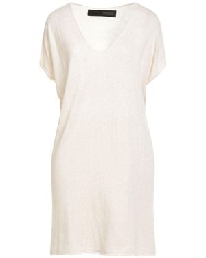 Messagerie Ivory Mini Dress Viscose, Linen, Cotton - White
