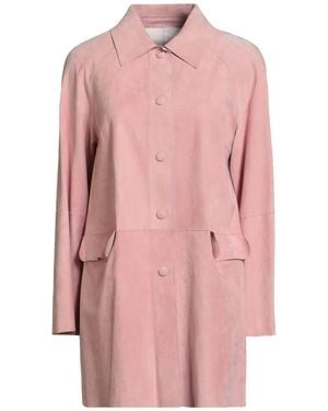 DESA NINETEENSEVENTYTWO Antique Rose Overcoat & Trench Coat Leather - Pink
