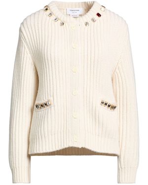 Thom Browne Cream Cardigan Cashmere - Natural