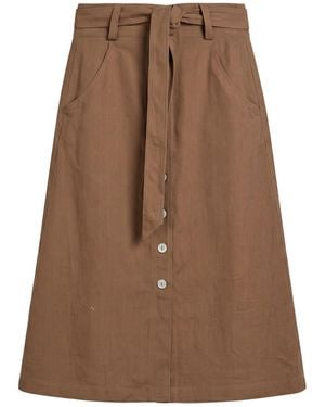 Fedeli Midi Skirt Viscose, Linen - Brown