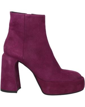Elena Iachi Plum Ankle Boots Leather - Purple
