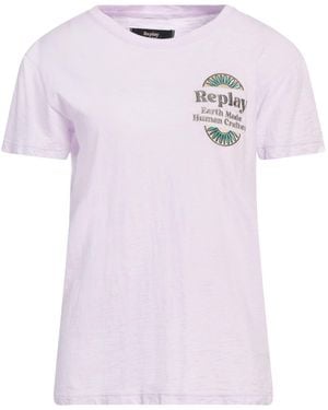Replay Lilac T-Shirt Cotton - Pink