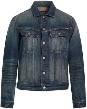 Tom Ford Denim Outerwear Cotton, Calfskin - Blue