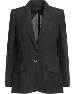 120% Lino Blazer Linen - Black
