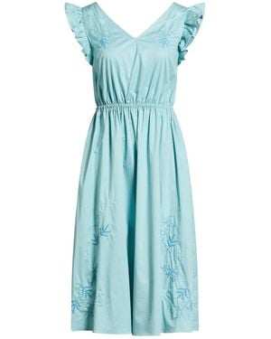 Paul Smith Midi Dress Cotton, Elastane - Blue